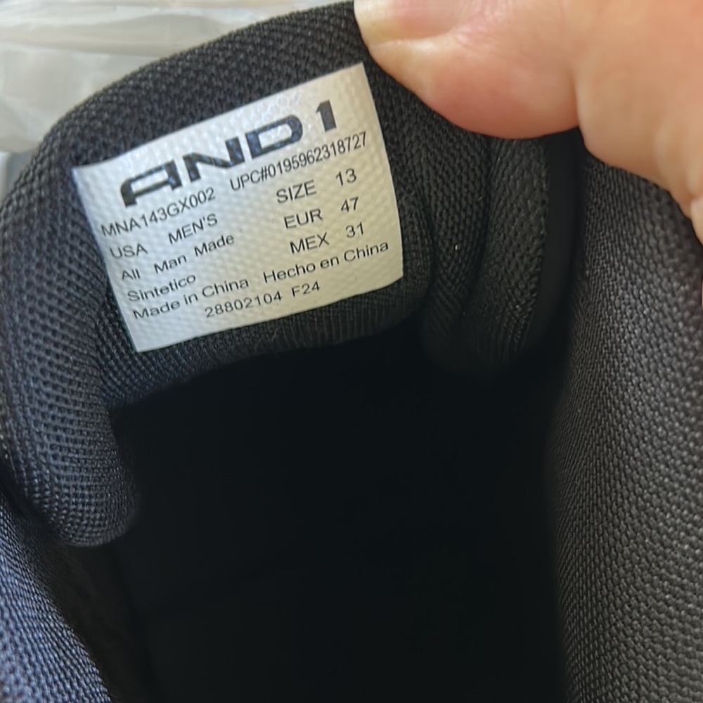 NWT! AND1 Men's Backcut Black Basketball High-Top Shoes Size 11 No Box - Picture 12 of 12